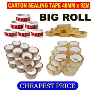 Packaging Tape Brown Clear Cello Parcel Packing Tapes Strong Quality New Cheap - Picture 1 of 12