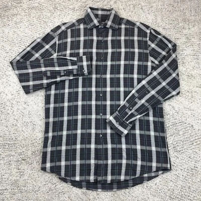 Camisa de franela Zanella para hombre mediana a cuadros manga larga cuello extendido hecha en Italia Foto 1 de 4