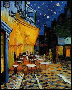 Gezählte Kreuzstich-Sets Nadelarbeit Handwerk Stickerei Zum Selbermachen-Café-Terrasse bei Nacht - Bild 1 von 6