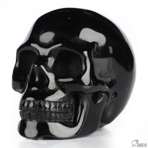 2.0" Black Obsidian Hand Carved Crystal Skull, Realistic, Crystal Healing