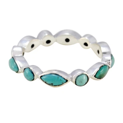 Ätherischer Eleganz-925-Sterlingsilber-Türkis-Halo-Ring - Bild 1 von 4