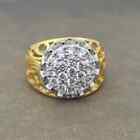Men's 2.50CT Fancy Kentucky Cluster Created Diamond Wedding Ring In 925 Silver
