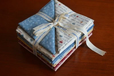 Комплект из 18 скоординированных четвертей жира, кулинарная тема, Lecien, сделано в Японии, M174 - Изображение 1 из 4