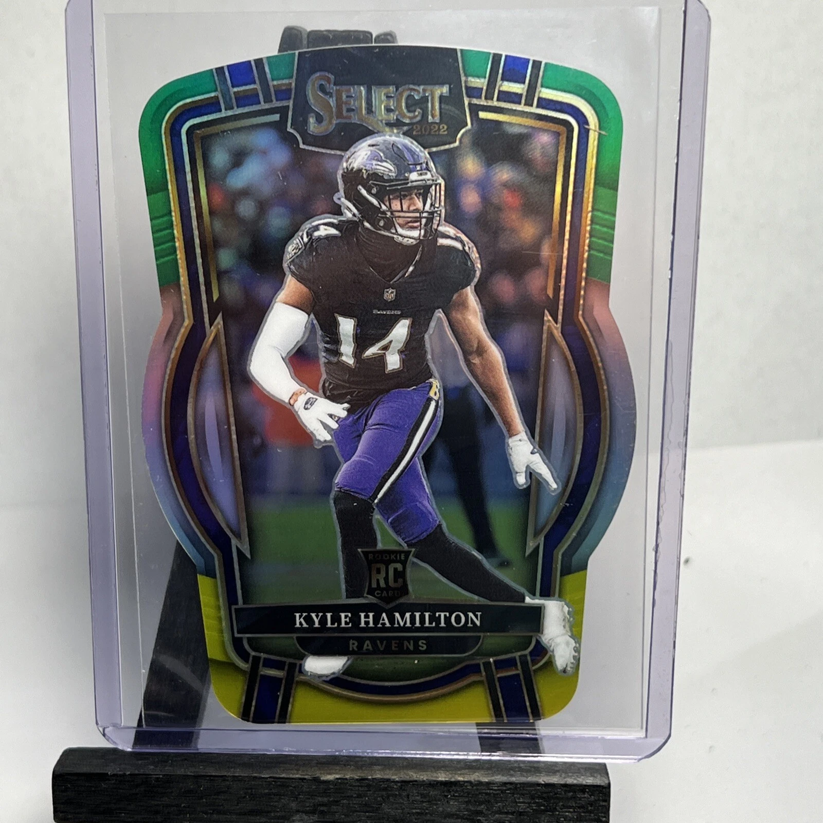 2022 Select Kyle Hamilton Rookie Die Cut Club Level Green And Yellow Prizm