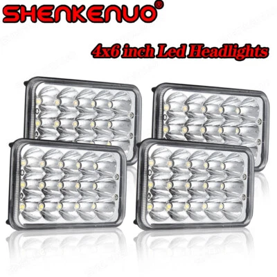 Faros LED de haz alto bajo 6000 k para Chevrolet V10 V20 V30 1987 1988 4x 4x6" Foto 1 de 4