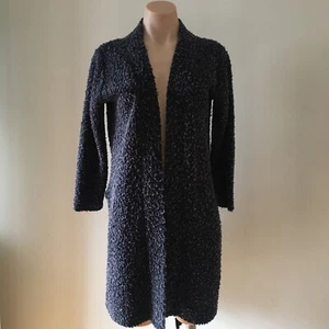 Ladies Long Cardigan Size M Womens Charcoal Throw On Hippie Loose - Picture 1 of 12