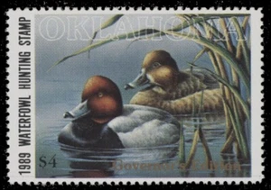 1989 Oklahoma State Duck Stamp Governor's Edition Mint Never Hinged - Picture 1 of 1