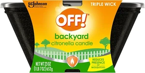 Backyard Citronella Scented Candle, Triple Wick, Ambiance Enhancing Centerpiece, - Picture 1 of 10