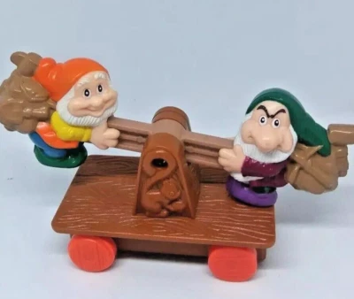 1992 Disney/McDonalds Happy Meal: SNOW WHITE DWARFS: HAPPY & GRUMPY - Image 1 of 4