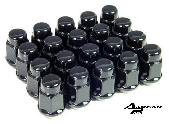 20 Piezas CHEVY S-10 BLAZER NEGRO ABULTADO BELLOTA TUERCAS 12m x 1.50 Parte # AP-1907BK Foto 1 de 2
