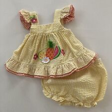 Good Lad Baby Girl 3-6 Months Outfit Top Shorts Pineapple Fruits Yellow