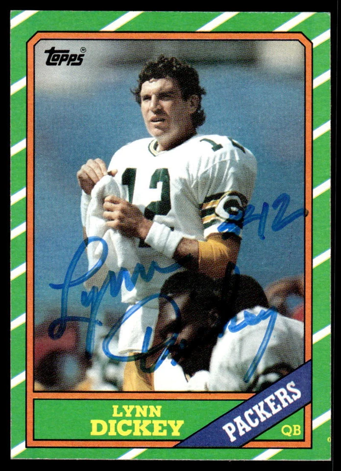 Lynn Dickey Signed GREEN BAY PACKERS Card  1986 Topps - Image 1 of 1