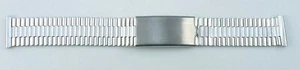 Vintage Stainless Steel Link - Style Wristwatch Bracelet W 18mm Ends - Picture 1 of 12
