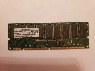 Used INFINEON 512MB HYS72V64300GR-7.5-C2 64Mx72 SDRAM PC133R-333-542-B2 - Image 1 of 2