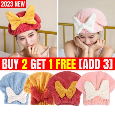 Super Absorbent Hair Towel Wrap for Wet Hair, Microfiber Hair Drying Towel Caps