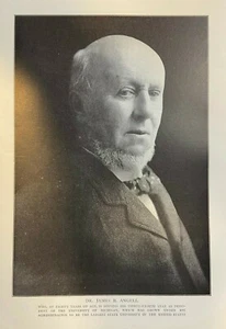 1909 Vintage Magazine Illustration James B. Angell University of Michigan - Picture 1 of 1
