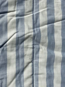 RARE! RALPH Lauren FULL QUEEN Bed COMFORTER *Blue CHAMBRAY Cream STRIPE Vintage - Picture 1 of 13