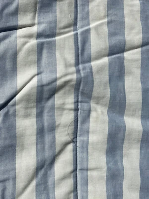 RARE! RALPH Lauren FULL QUEEN Bed COMFORTER *Blue CHAMBRAY Cream STRIPE Vintage - Image 1 of 4