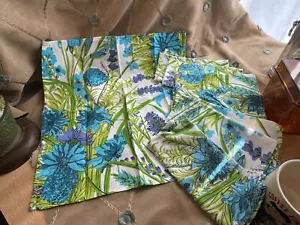 Set di 8 tovaglioli vintage Vera 18x18 cotone/politecnico blu e verde stampa floreale - Foto 1 di 8