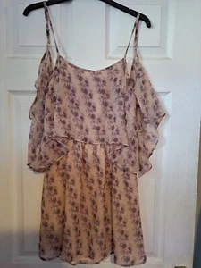 Size 10 Topshop BOHO strap shoulder Lined Open back Dress With Underlining Sheer - Picture 1 of 6