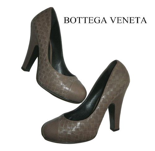 BOTTEGA VENETA ~ Tacchi tessuti in pelle marrone ~ US: 9; EU: 39 5 * AUTENTICO
