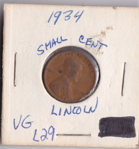 1934 Lincoln Cent L29 Cover