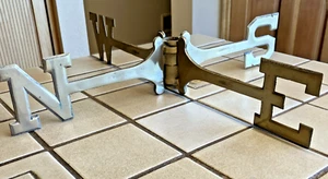 SOLID BRASS DIRECTIONAL WEATHER VANE N-E-S-W 2 PIECE SET 18" X 3" - Picture 1 of 7