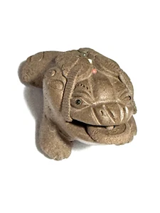 Sm Feng Shui Chan Chu 3 Legged Terracotta Money Toad/Frog 3 sm Jewel On Back 004 - Picture 1 of 6