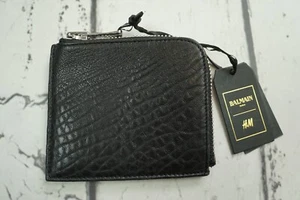BALMAIN x H&M Wallet in Grained Leather Black - BRAND NEW - RARE! - Picture 1 of 3