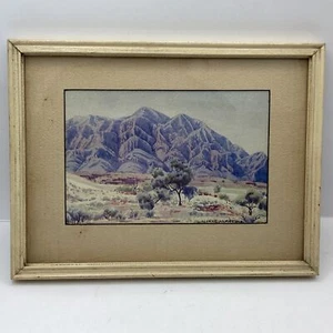 Vintage Frame Signed Print "Mt Giles" N.T. 1947 by Albert Namatjira (A1) NS#8738 - Picture 1 of 4