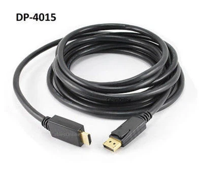 15ft DisplayPort Male to HDMI Male 28AWG Adapter Cable, CablesOnline DP-4015 - Image 1 of 3