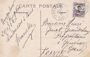 CAMBODGE cpa Angkor-Thom voyagée SIEMREAP-ANGKOR 1922 Cambodia Timbre Indo-Chine - Picture 1 of 2