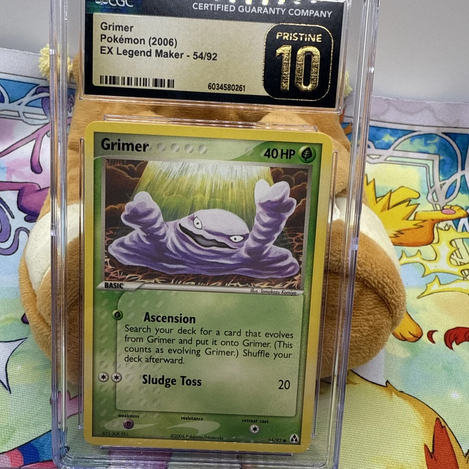 CGC Pristine 10 GRIMER EX Legend Maker 2006 Pokemon Card 54/92 - Image 1 of 4