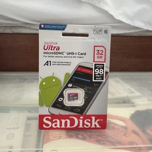 Sandisk Ultra MicroSDHC UHS-I Card 32 Gb 98mb/s A1 No SD Adaptor - Picture 1 of 2