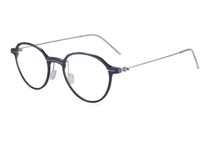 Brille Damen Herren Minima H5-G21 Hybrid Acetat Titan Fassung Dunkelblau Silber - Picture 1 of 6