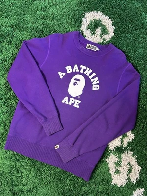 BAPE College Crewneck Purple FW19 Size Large - Preowned - Image 1 of 4