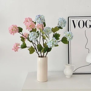 77cm Silk Hydrangea Flowers 3 Heads Fake Plants Home Room Decor - Picture 1 of 17
