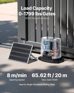 Solar Sliding Gate Opener, 280W Electric Gate Opener for Doors up to 65.6ft 1799 - Picture 1 of 10