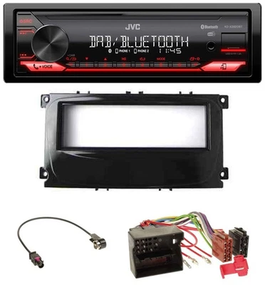 JVC Bluetooth USB DAB MP3 Autoradio für Ford C-Max Galaxy Focus ab 2007 glänzend - Bild 1 von 4