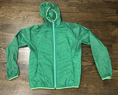 LL Bean куртка женщин большой L зеленый выстеганный пуховик ветровка Primaloft упаковываемый - Изображение 1 из 4