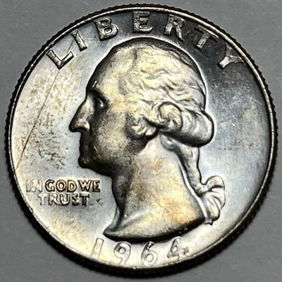1964 D/D RPM Washingtong Quarter Errors Long Die Crack Obvious Uncirculated - Image 1 of 4