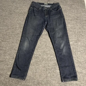 Eileen Fisher Jeans Womens 12 Dark Wash Stretch Organic Cotton Straight Leg - Picture 1 of 17