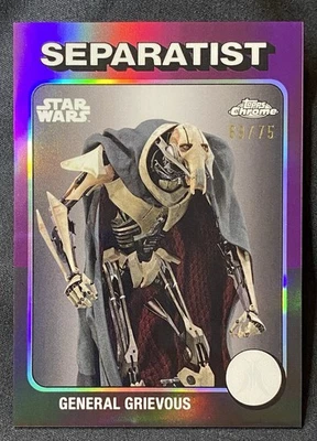2025 Topps Chrome Star Wars GENERAL GRIEVOUS /75 -Purple Refractor 1975 TRIBUTE - Image 1 of 4