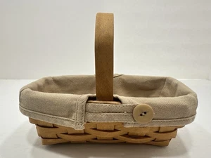 Longaberger Basket With Beige Liner And Fixed Handle 8” X 4.5” 2005 - Picture 1 of 7