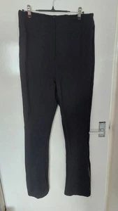 Karen Millen Black Smart Work Trousers Side ankle Zip Size M 32in leg 32in waist - Picture 1 of 7