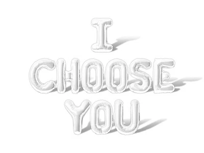 Banner globo con letras I CHOOSE YOU - Hágalo usted mismo Decoraciones de suministros para fiestas de compromiso Foto 1 de 4