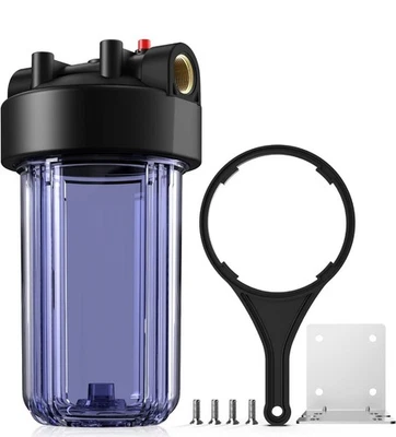 SimPure 10 Inch Clear Whole House Water Filter Housing 4.5" x 10" for Home & RV - Image 1 of 4