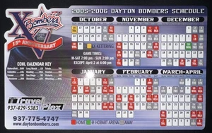 2005-06 DAYTON BOMBERS ECHL HOCKEY MAGNET SCHEDULE TRAVEL PLEX - Picture 1 of 1