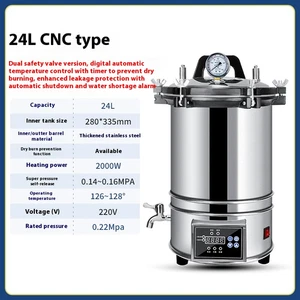 Portable High Pressure Sterilizer Stainless Steel Steam Sterilization Pot 24L - Picture 1 of 25