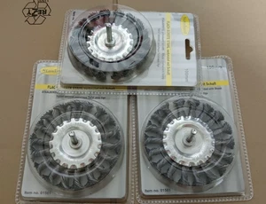 3 gezopfte gedrehte Drahtbürsten für die Bohrmaschine mit Stift 100 mm NEU - Bild 1 von 1